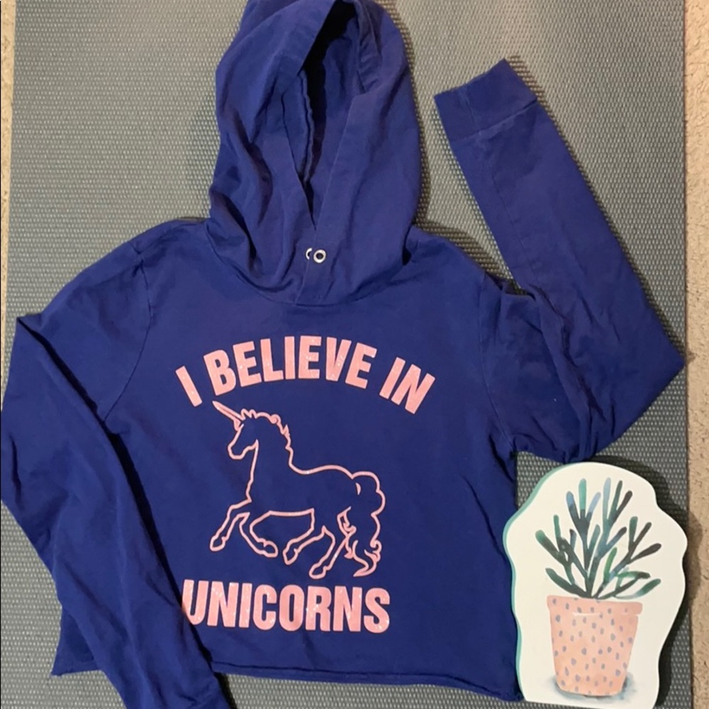 🎀I believe in Unicorns cropped hoodie🎀